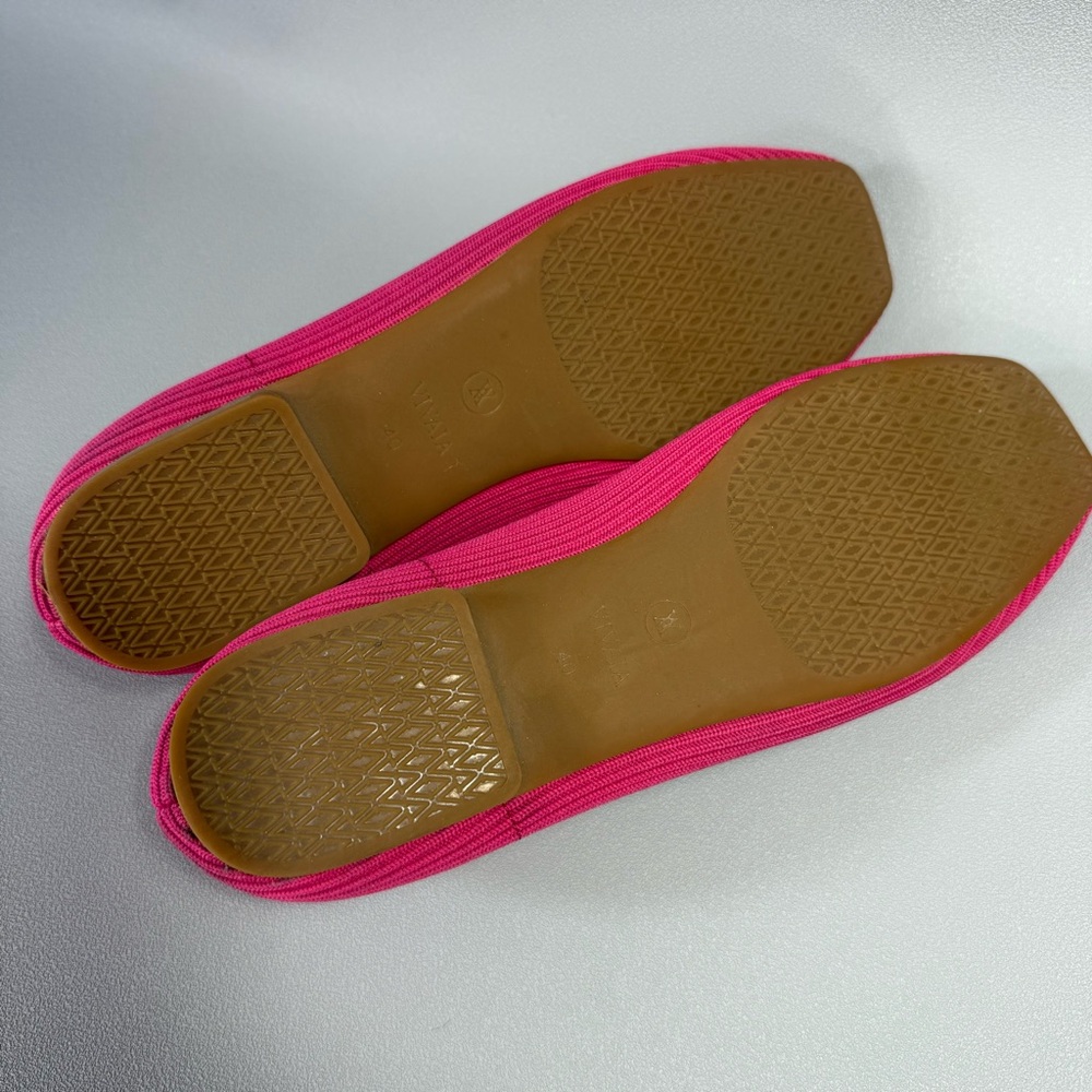 VIVAIA Margot 2.0 Pink Square-Toe V-Cut Knit Ballet Flats - Picture 8 of 13